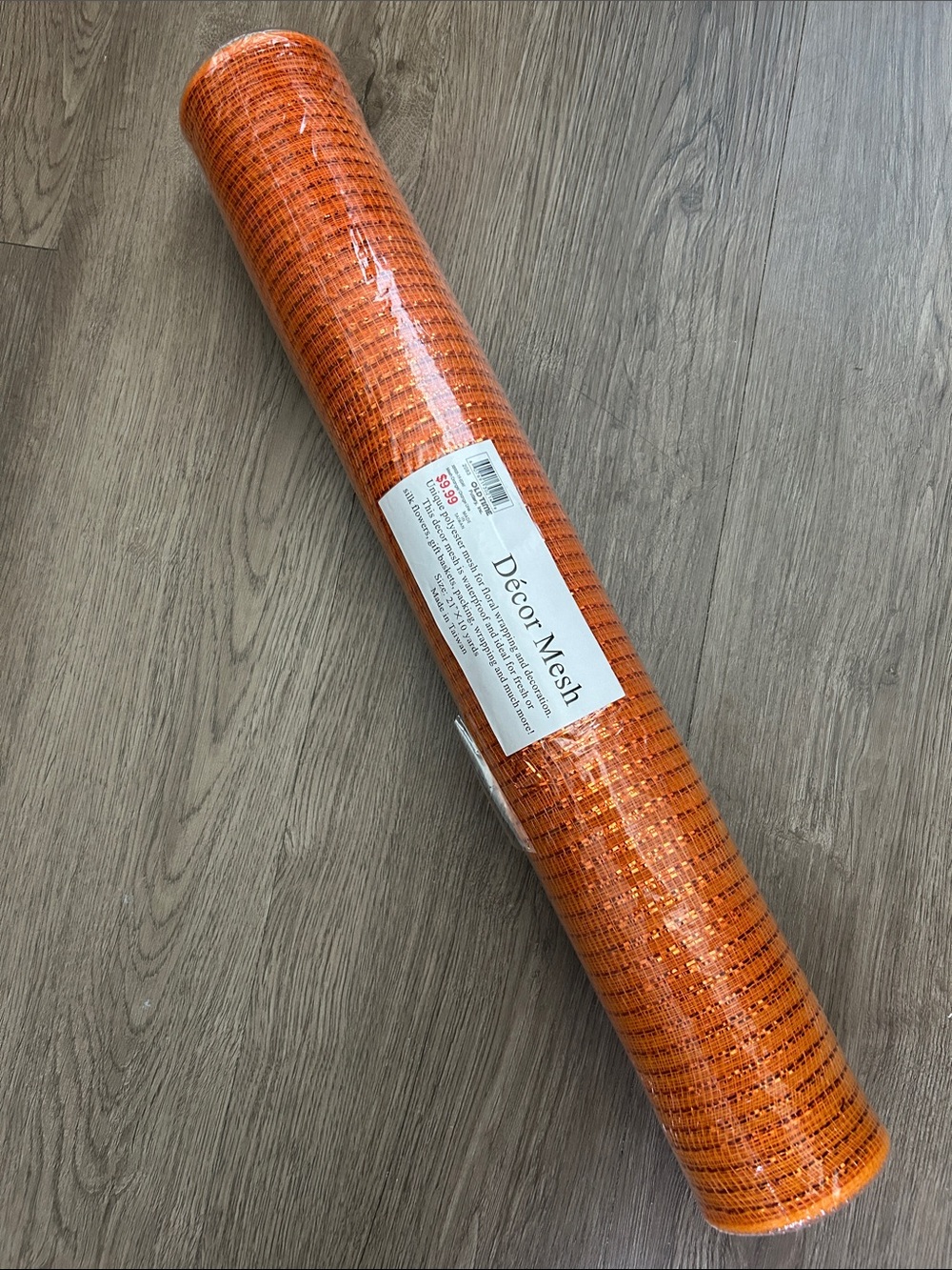 🎃 Pottery Barn Orange Decorative Mesh Sparkle Roll